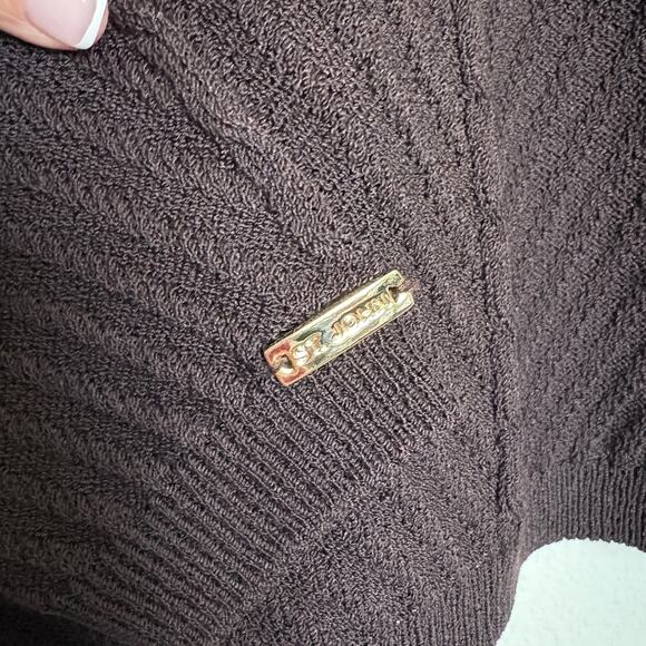 St John Sport Wool Blend Cable Knit Sweater Brown Old Money Prep Fisherman Sm - Picture 6 of 6